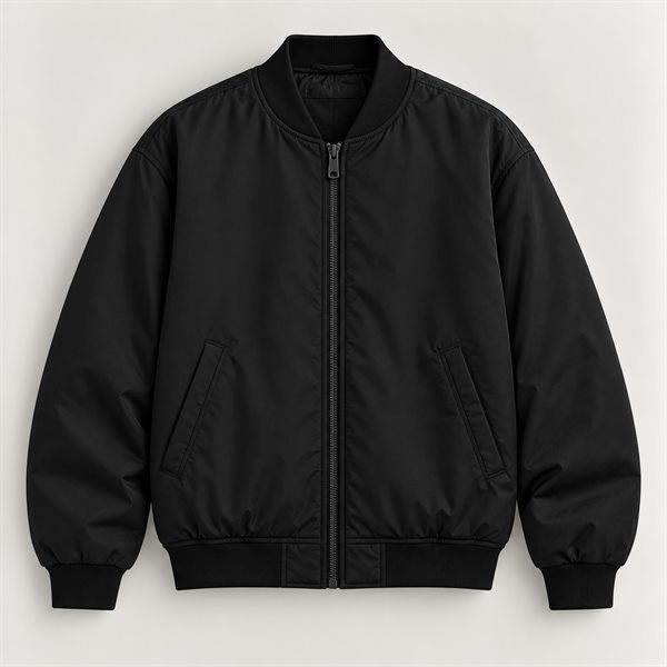 Padded Bomber Jacket in Black
