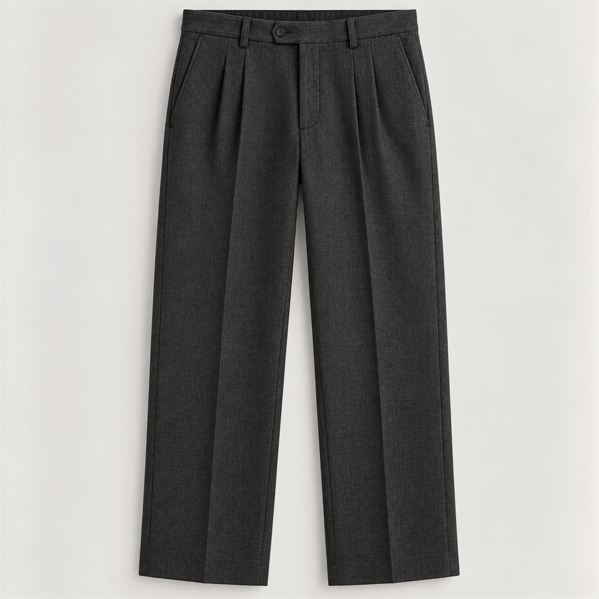 Pleated Wide Trouser in Charcoal