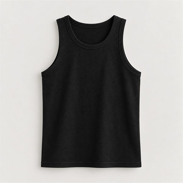 Ribbed Tank Top in Black