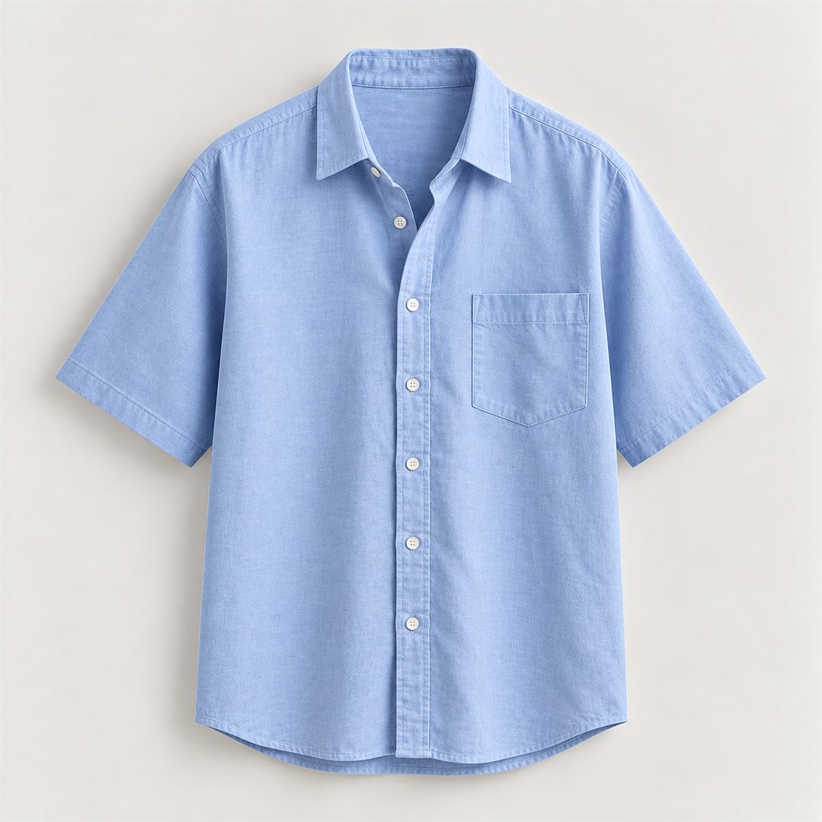 Short Sleeve Oxford Shirt in Sky Blue