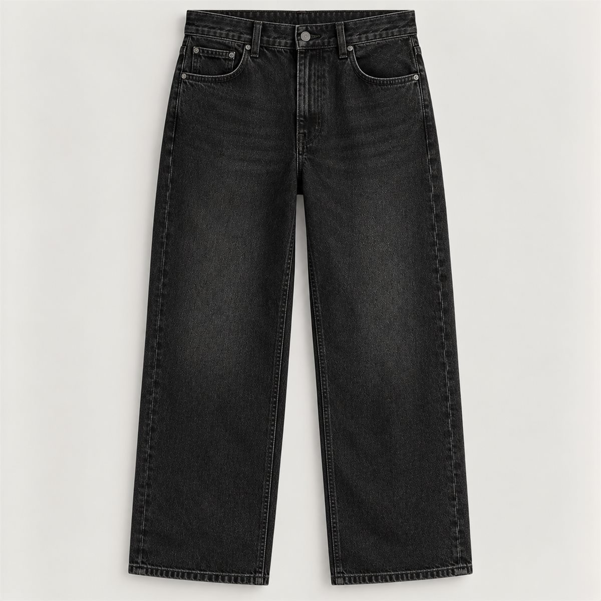 Relaxed Straight Jean in Washed Black