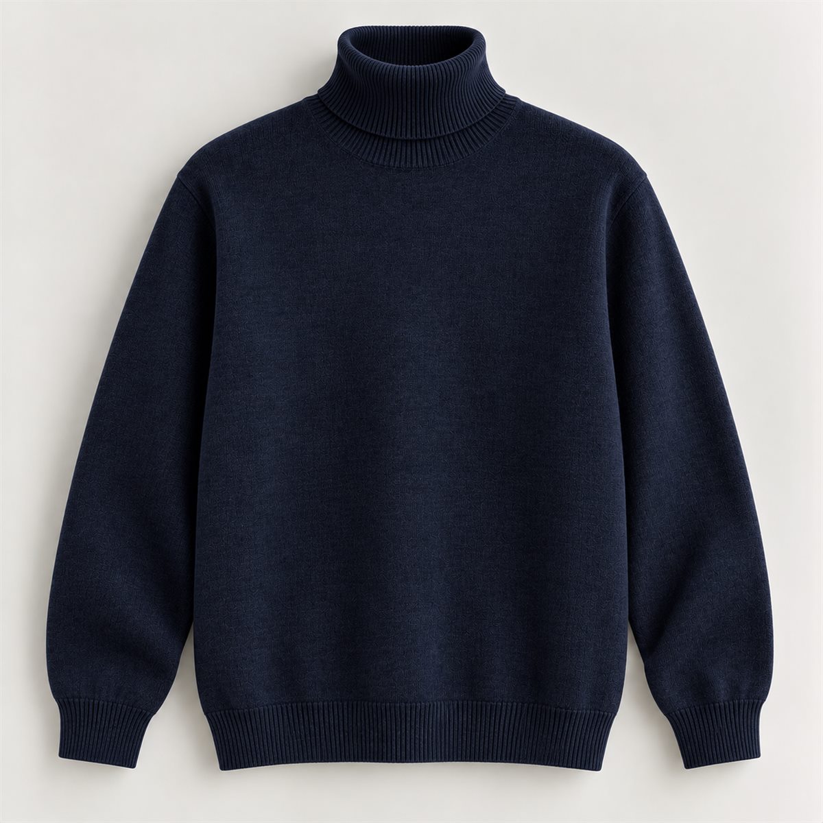 Fine Knit Turtleneck in Navy