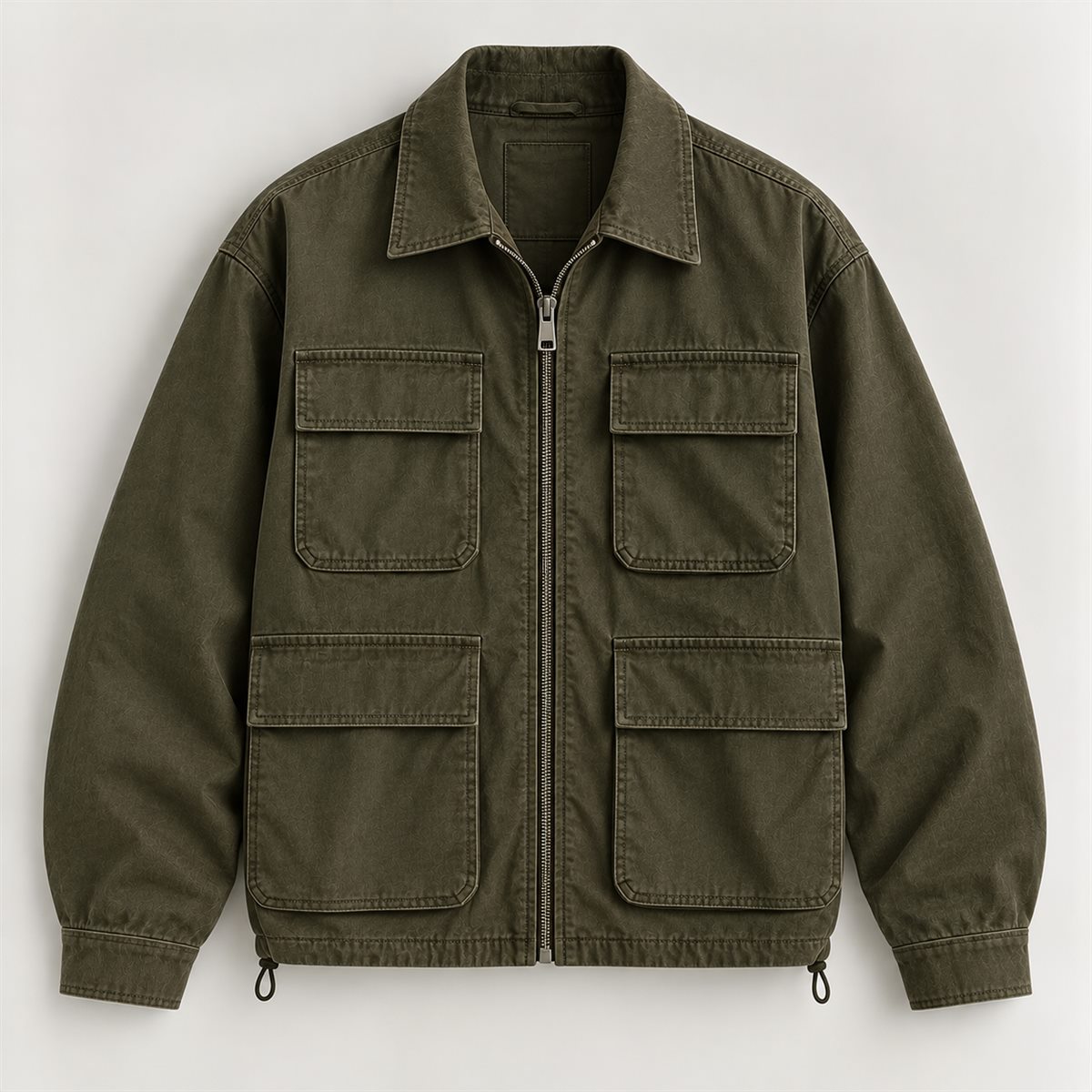 Canvas Utility Jacket in Olive