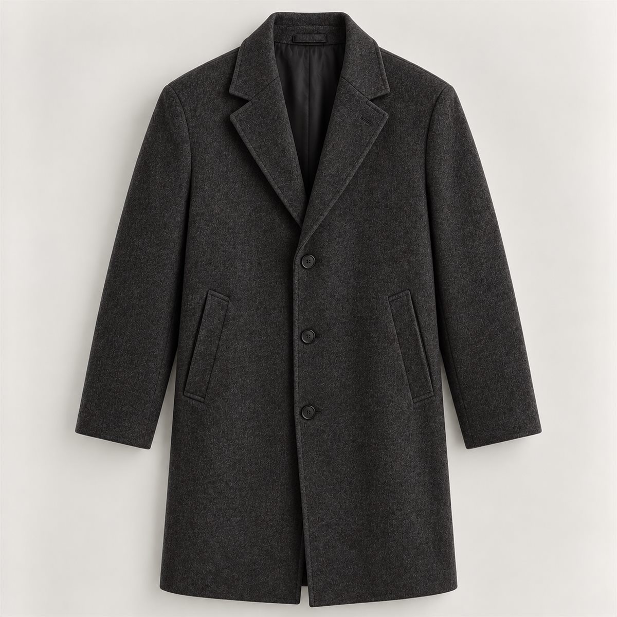 Wool-Blend Overcoat in Charcoal